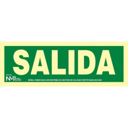 SEÑAL SALIDA 105x300 PVC