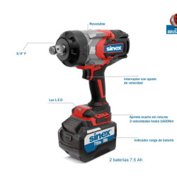 SINEX LLAVE IMPACTO 18V 3 4...